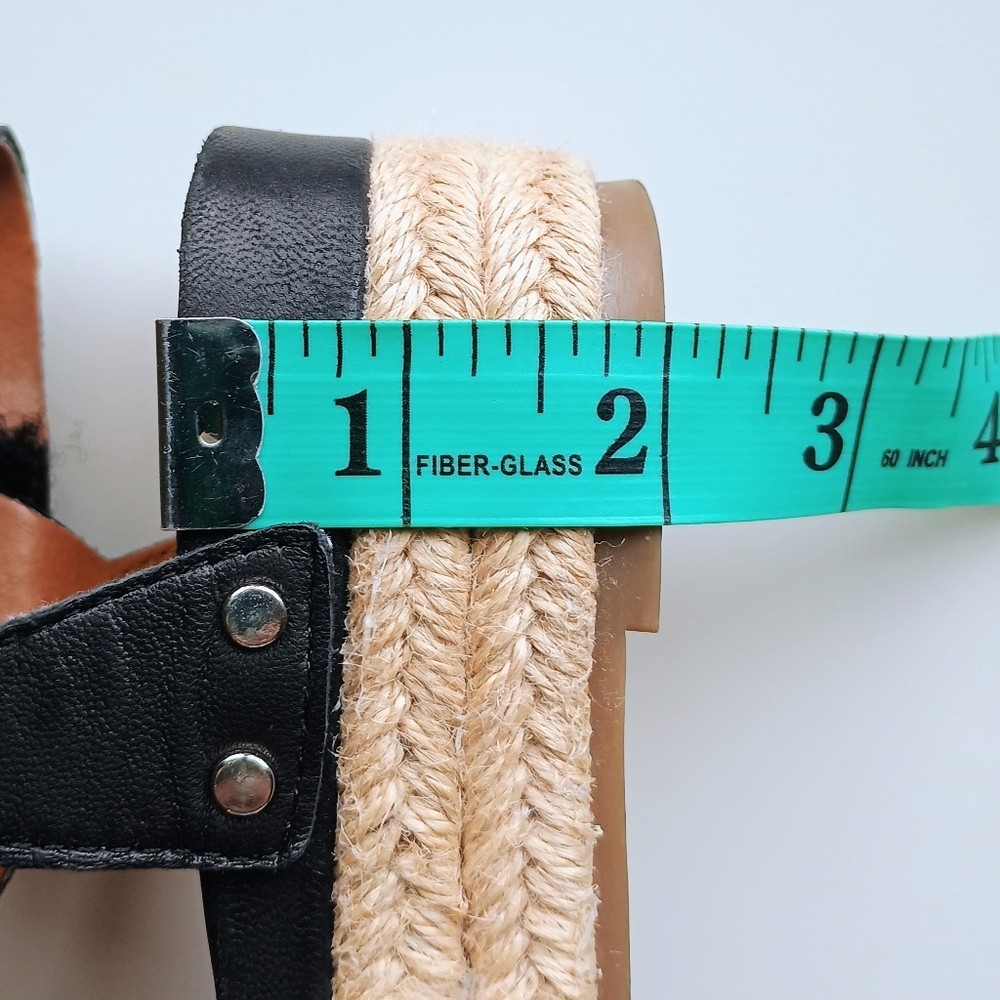 Women's Sarto By Franco Sarto Black Sierra Platform Wedge Espadrille Sandals 5M - Picture 12 of 12